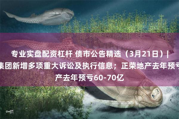 专业实盘配资杠杆 债市公告精选（3月21日）|福建阳光集团新增多项重大诉讼及执行信息；正荣地产去年预亏60-70亿